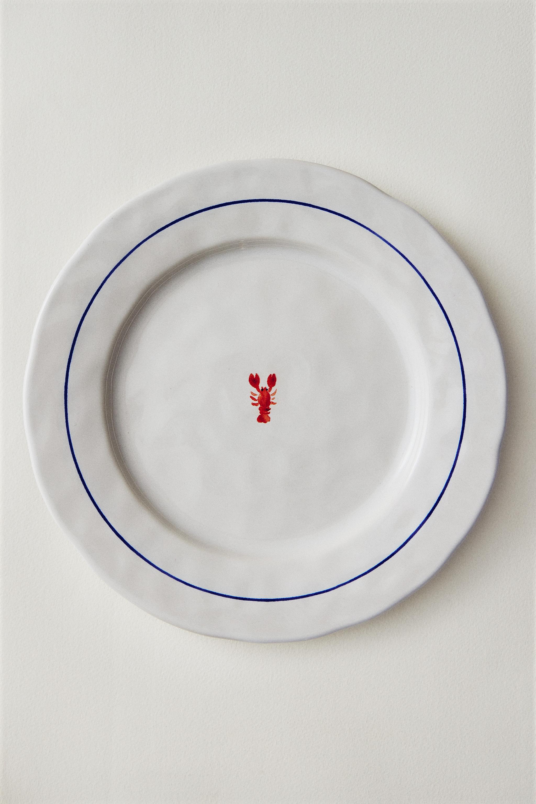 ASSIETTE PLATE GRÈS HOMARD